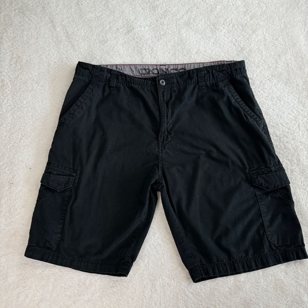 Iron Co Shorts Mens 38 Black Ripstop Cargo Flat‎ Front Pockets Outdoor Utility